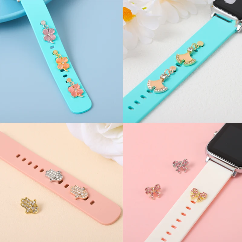 Silicone Watch Band Charms Metal Decorative Nails Jewelry for iwatch Smart Watchband Accessories Customized DIY Creative Charm