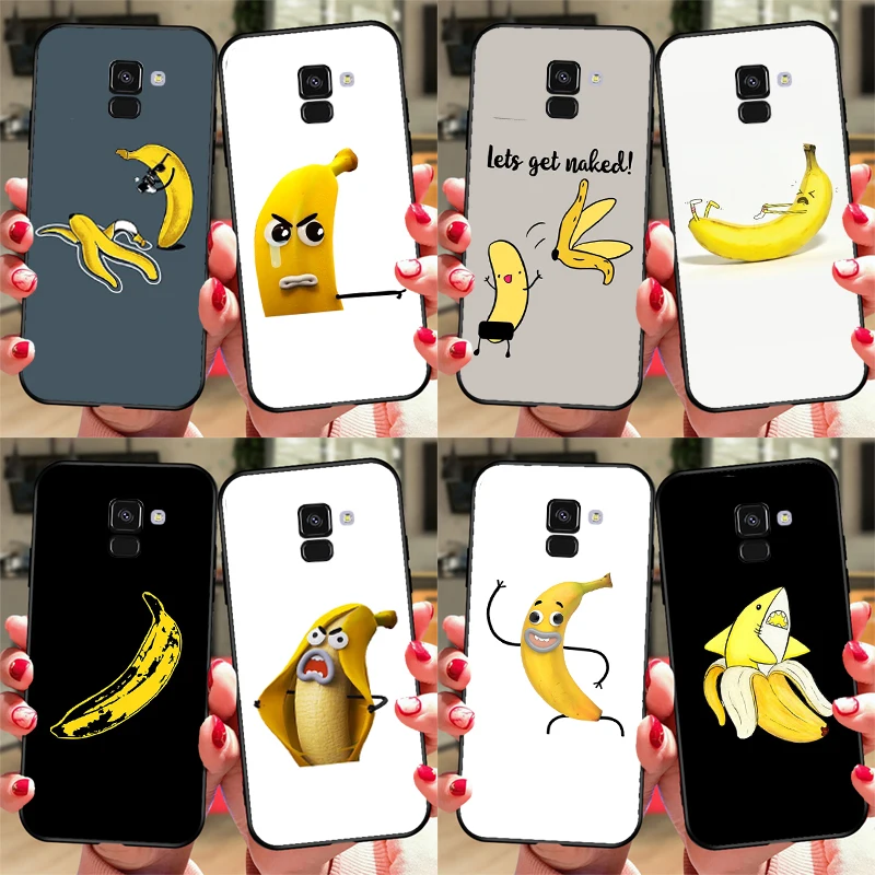 Funda de plátano amarillo con dibujos animados para Samsung, J3, J5, J7, J1, A3, A5, 2016, 2017, J4, J6, J8, A7, A9, A6, A8 Plus, 2018