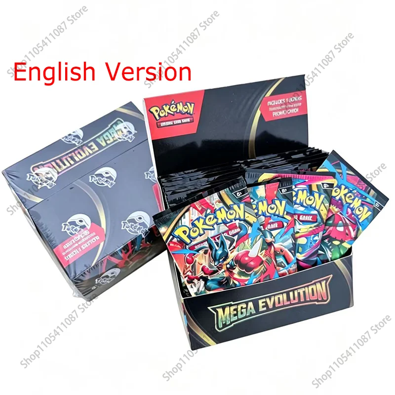 Pokemon TCG Booster Box Mega Evolution Erhabene Helden Phantasmale Flammen Englische Version Seltene Sammelkarten für Sammlung und Geschenk