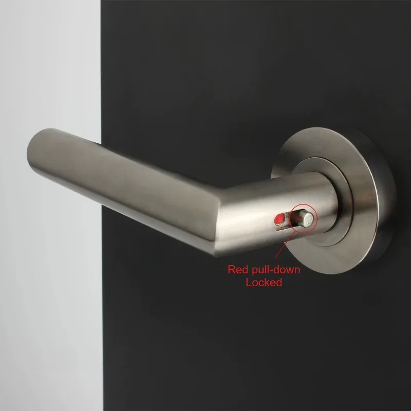 New Minimalist Design Stainless Steel Handle Integrated Bedroom Door Lock With Magnetic Suction Paddle Lock One-click Lock