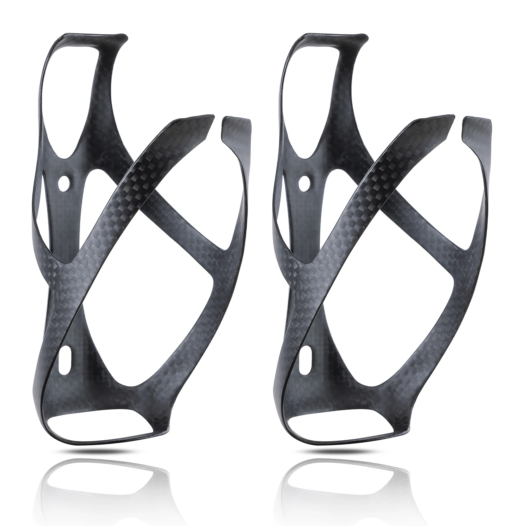HUALONG No Logo 3K Carbon Fiber Bicycle Water Bottle Cage MTB Road Gravel Bike Water Bottle Holder Cages Matte Black, Weight (19