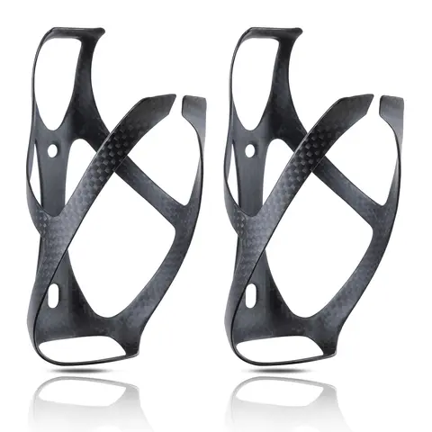 HUALONG No Logo 3K Carbon Fiber Bicycle Water Bottle Cage MTB Road Gravel Bike Water Bottle Holder Cages Matte Black, Weight (19