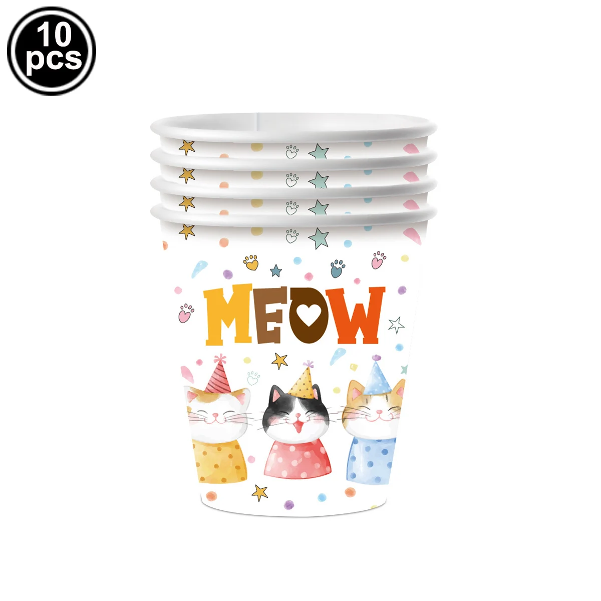 Cute Cat Theme Party Tableware, Plates, Cups, Napkins