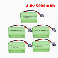 NiMH 4.8v 5000mAh Rechargeable Battery For RC Cars Robots Tank Gun Boats T Model With SM Plug AA 4.8 v Battery Pack