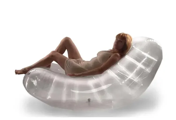 inflatable rolling long chair chaise longue durable blow up rocking chair beach sofa lounger