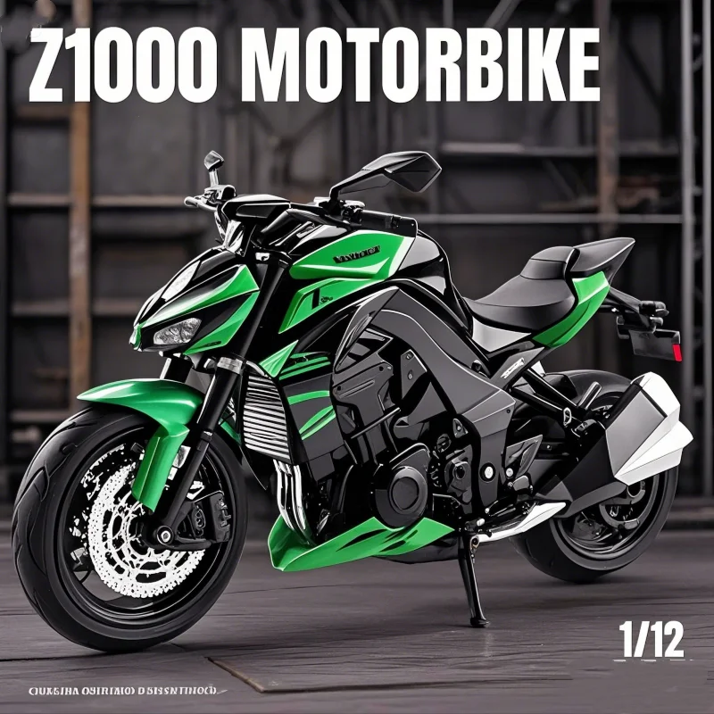 

1:12 Kawasaki Z1000 Simulation Motorcycle Model Gift Sound And Light Vehicles Collectible Moto Toys Gift Collection