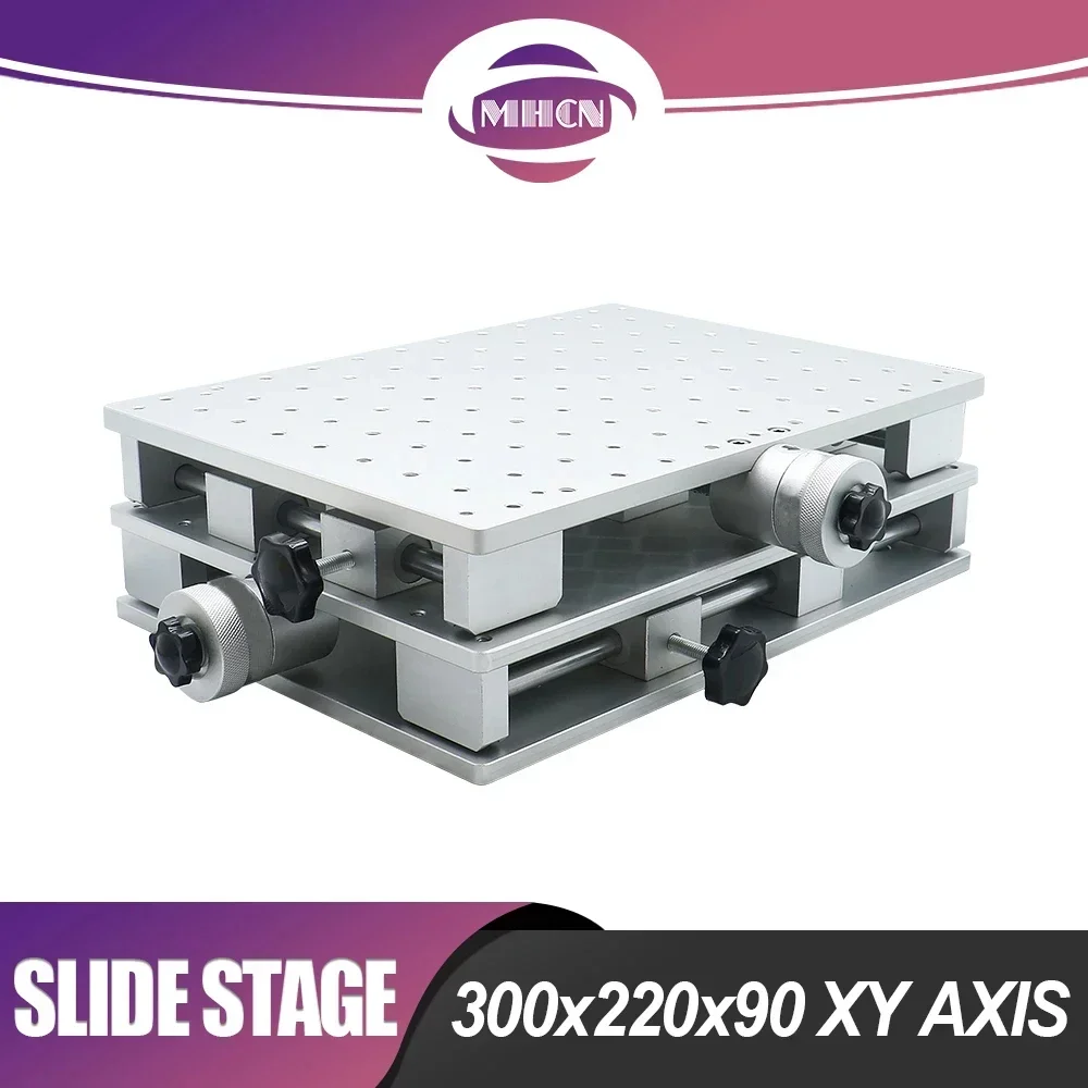 MHCN 300x220x90MM XY axis 2 Axis Manual Motion Stage Moving Table XY Table for Fine Adjustment Laser Marking Engraving Machine