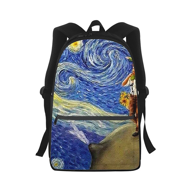 Van gogh art painting Men Women Backpack 3D Print Fashion Student School Bag Laptop Backpack Kids Travel Shoulder Bag