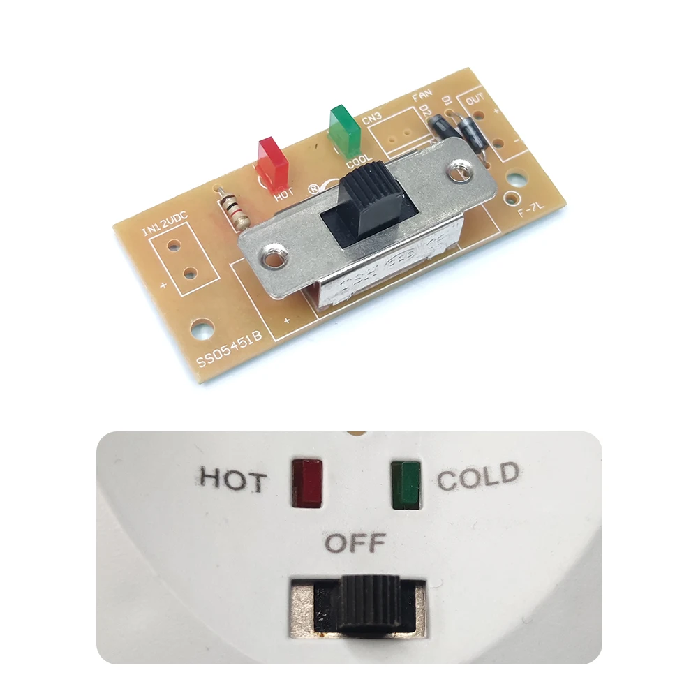 Car refrigerator hot/cold switch board, double switch