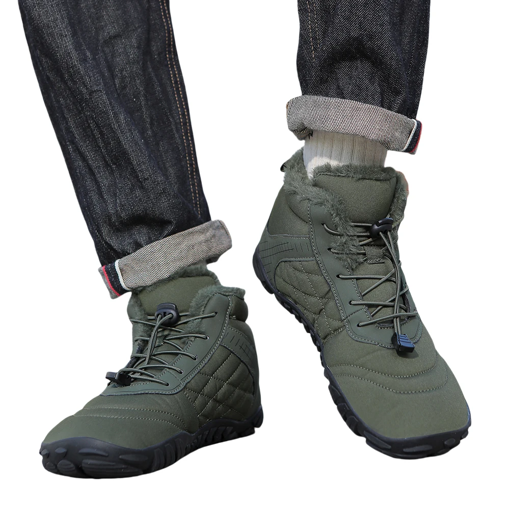 

Barefoot Snow Boots High-Top Barefoot Shoes Anti Slip Plush Barefoot Shoes Thermal Trail Running Shoes Plush for Hiking Climbing