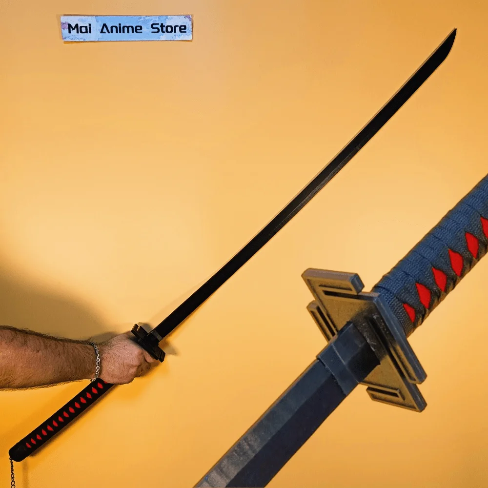 55 بوصة بليتش كاتانا الحجم الحقيقي كاتانا الساموراي صابر كوروساكي برمجة السيف أنيمي تأثيري الدعامة سكين النينجا الخشبي لعبة غير حادة هدية #1