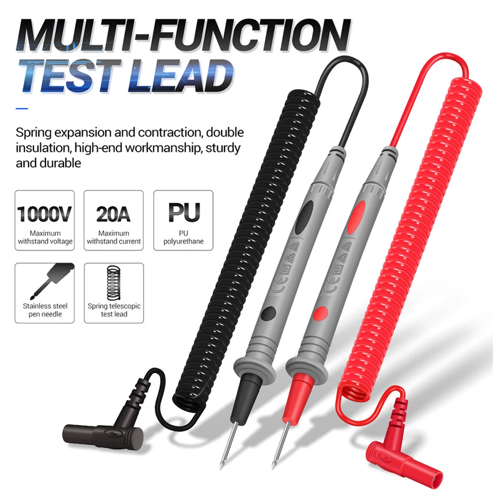 

1 Pair PT2009/2010 20A 1000V Multimeter Test Leads Probe Spring Line Pen Electronic And Electrical Testing Tool Accessories