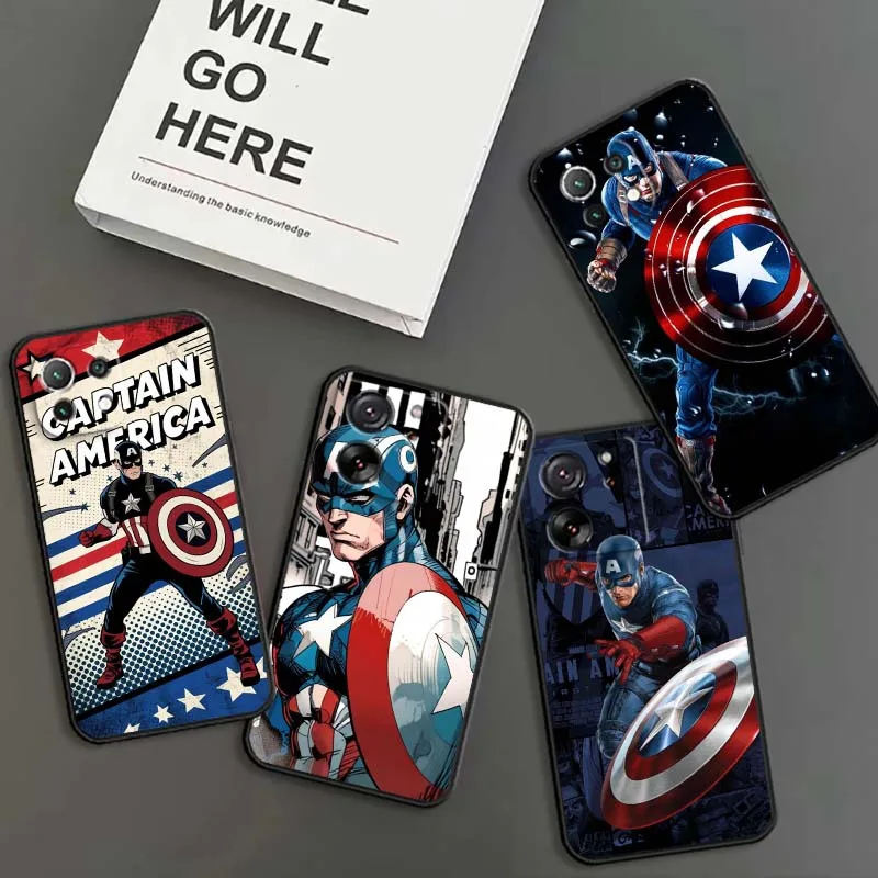 

Marvel Captain America Creative Style For Xiaomi Mi 15 14 13 13T 12 12T 12S 11 11i 11T Pro Ultra Lite 5G Black Soft Cover