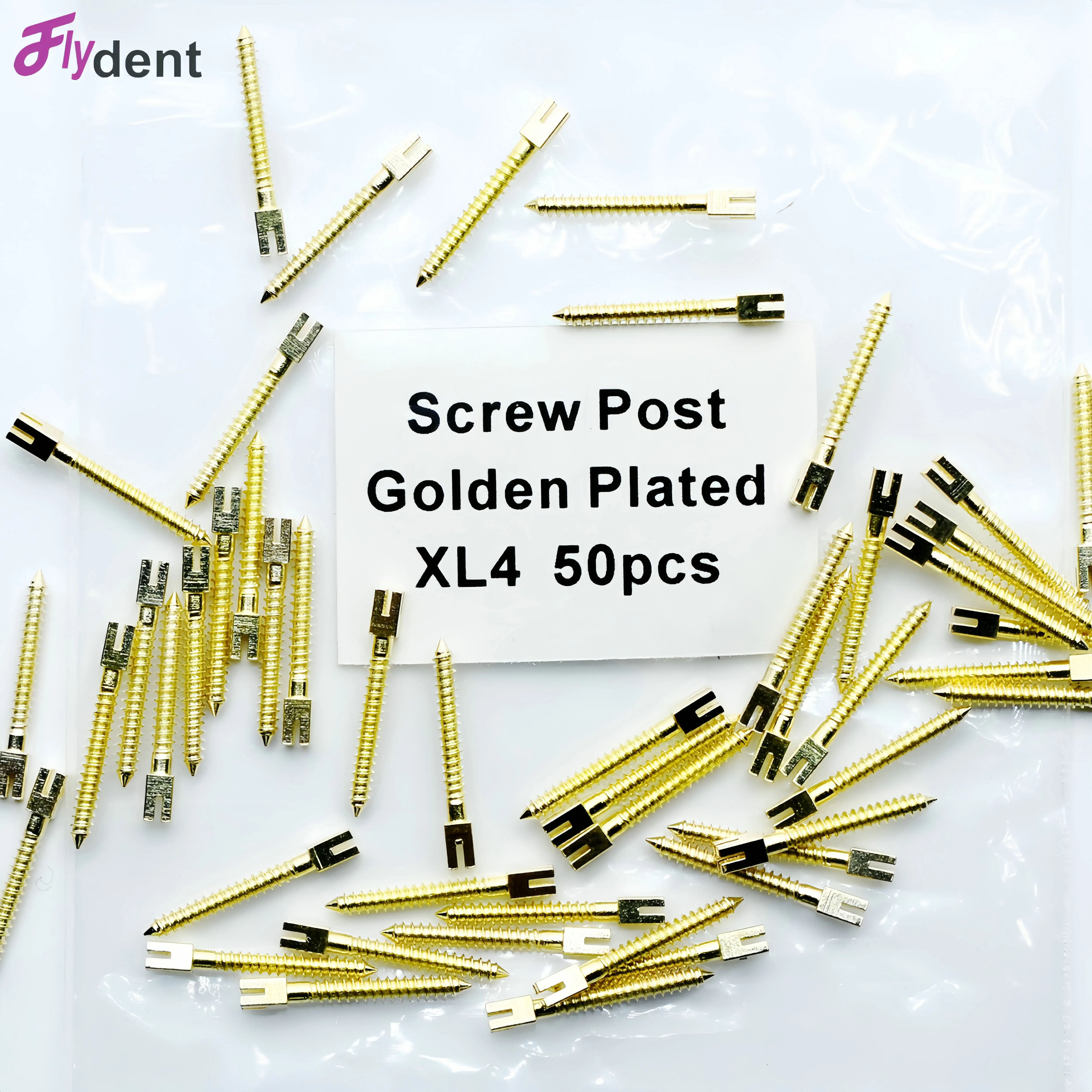 

Стоматологический позолоченный винтовой столб 50 шт. стоматологические материалы для лечения корневых каналов, стоматологический инструмент