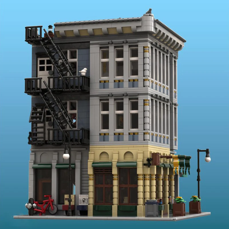 

NEW 3410PCS Hot Selling City Street View MOC large bookstore model DIY creative ideas child Toy Assembly Puzzle birthday Gift
