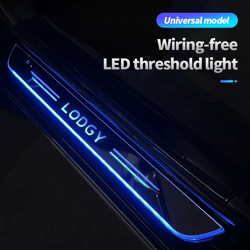 Acrylic USB Power Moving LED Welcome Pedal Car Scuff Plate Pedal Door Sill Pathway Light for Dacia LODGY Auto Accessories