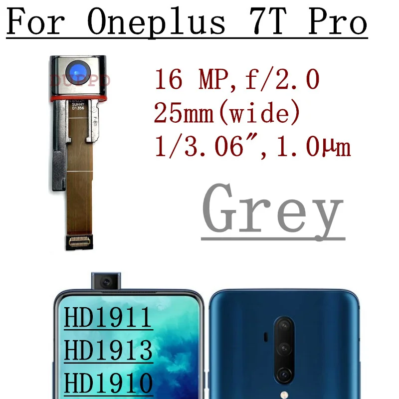 Original Front Rear Camera For OnePlus 7T Pro Selfie Frontal Wide Backside Full Set Camera Module Replacement Spare Parts