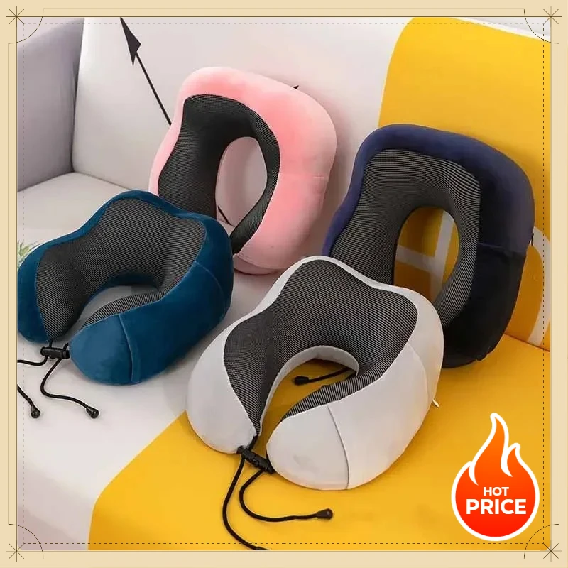 U Shaped Memory Foam Neck Pillow Soft Travel Pillow Airplane Cervical Support Massage Pillow for Sleeping