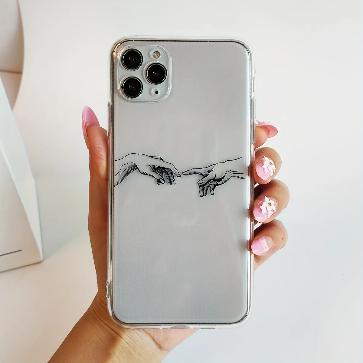 

Pattern design of both hands phone case for iPhone 17 16 15 14 13 12 11 Pro/ Max/Plus shock-proof rear cover anti-fingerprint