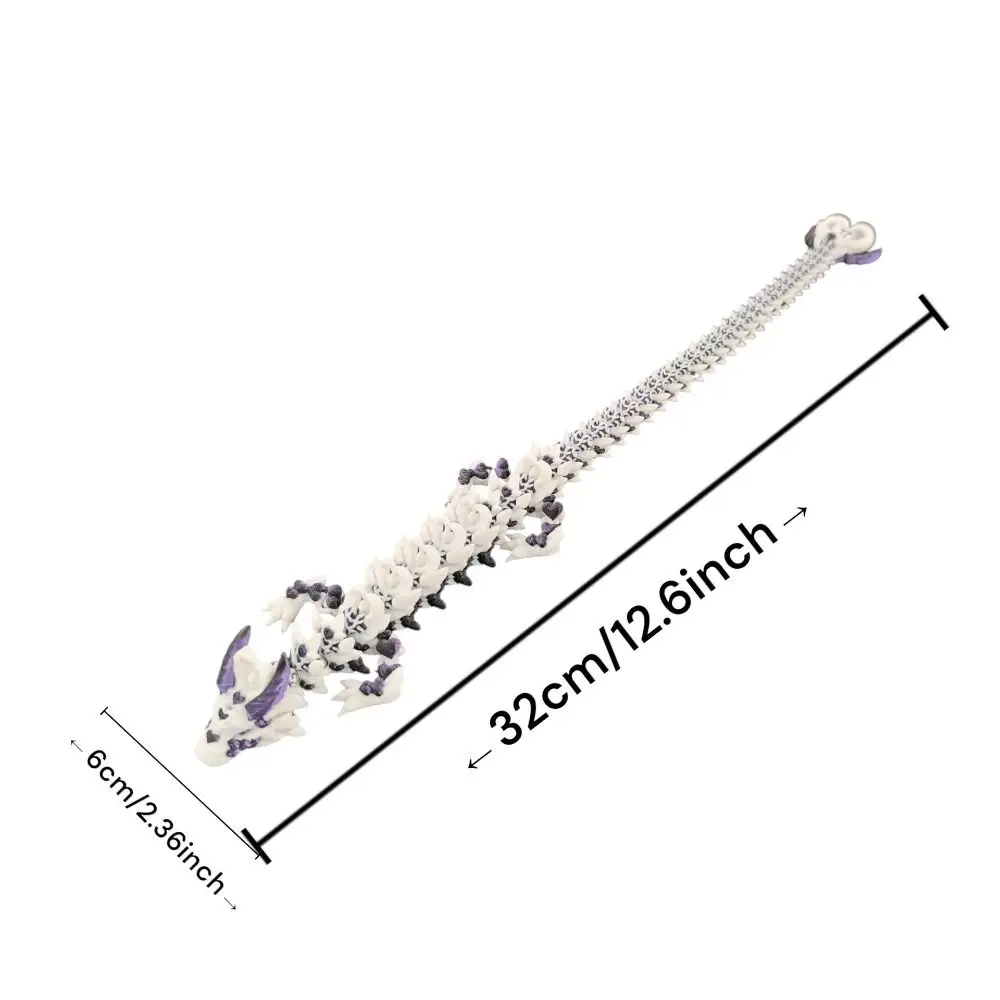 Drago stampato in 3D con occhio simulato Stampaggio all-in-one Drago cinese Stampato in 3D Drago Diceratops Girevole flessibile