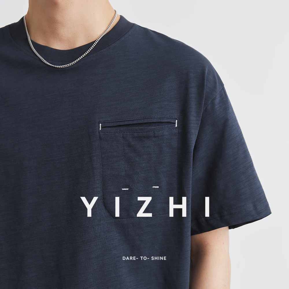 100% Cotton Men's Round Neck Solid Color Short Sleeve T-shirt 2025 Summer New Fashion Loose Half Sleeve T-shirt Top Men Clothing