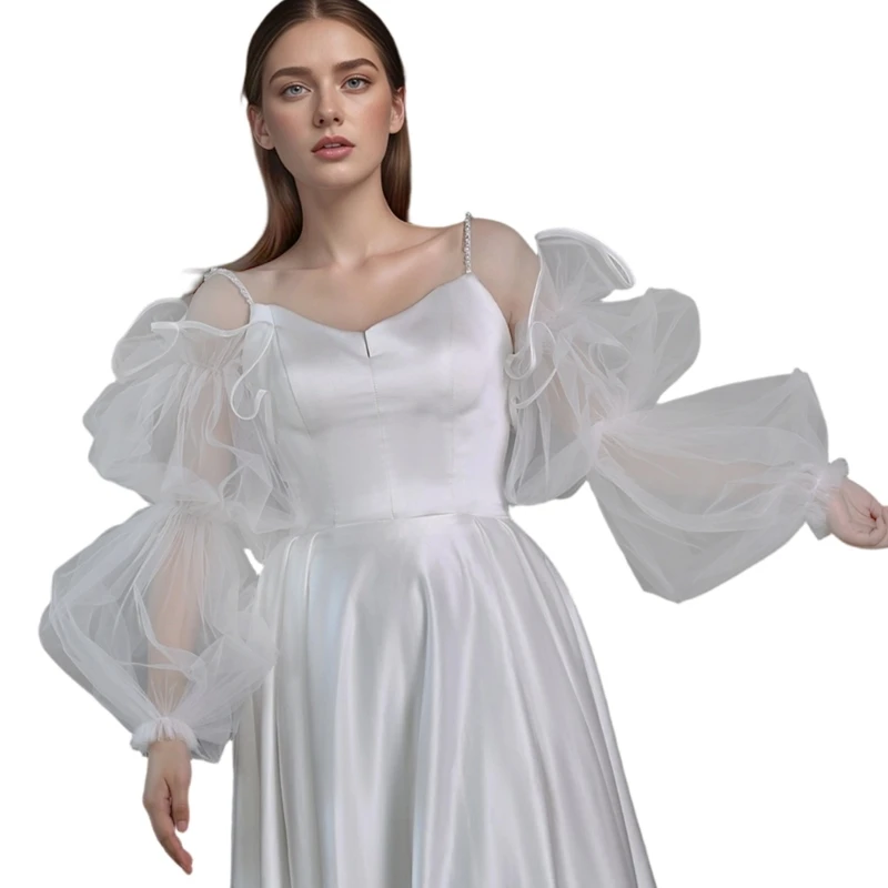 Breathable Wedding Arm Sleeves Lightweight Fabric for Bride Comfortable Fit