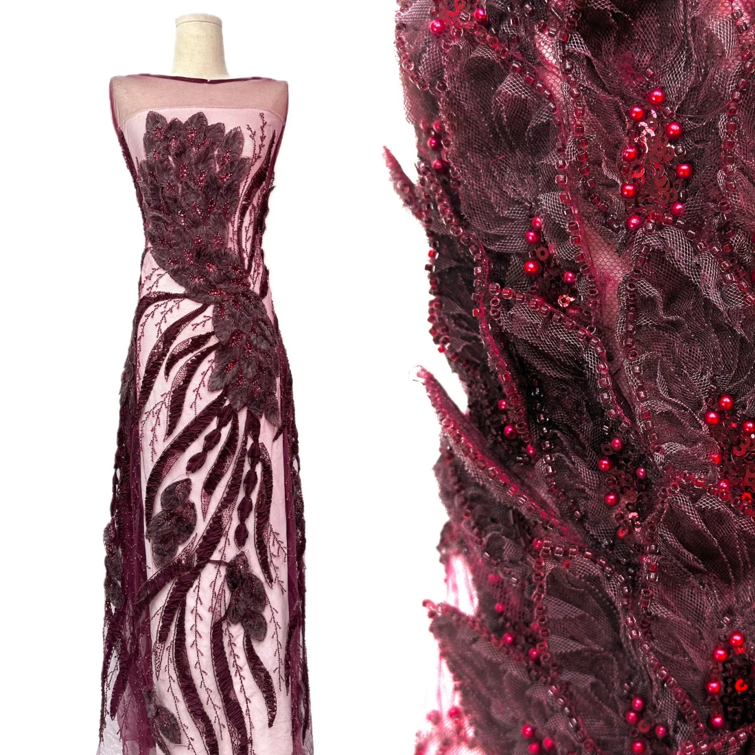 

Африканское кружево с пайетками 2026: Высококачественная вышивка ручной работы, расшитая бисером ткань для свадебных платьев