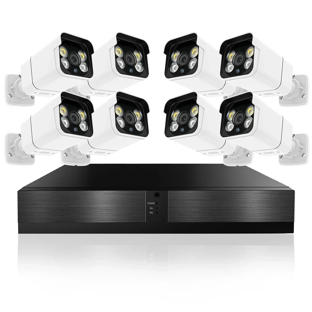 Produttore di sistemi di telecamere di sicurezza della migliore qualità Kit NVR POE 4K 8 canali Kit telecamera IP esterna umana HD AI da 8 MP Camara di sicurezza