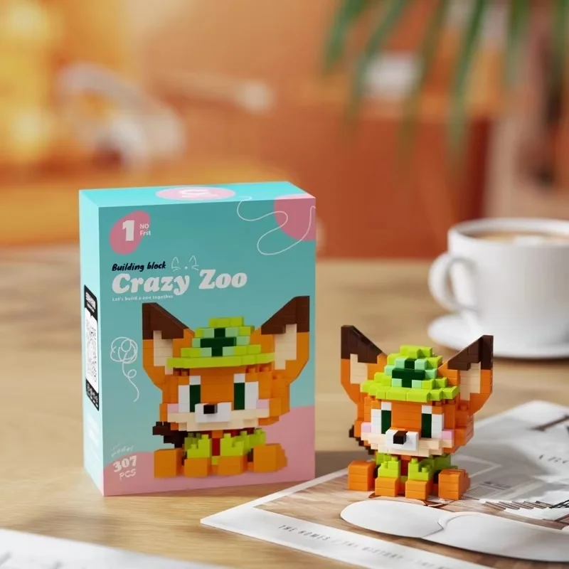 Building Blocks Nick Wilde Judith Laverne Hopps Assembly Model Kit Desktop Ornament Doll Boys' Puzzle Toys Collectible Zootopia