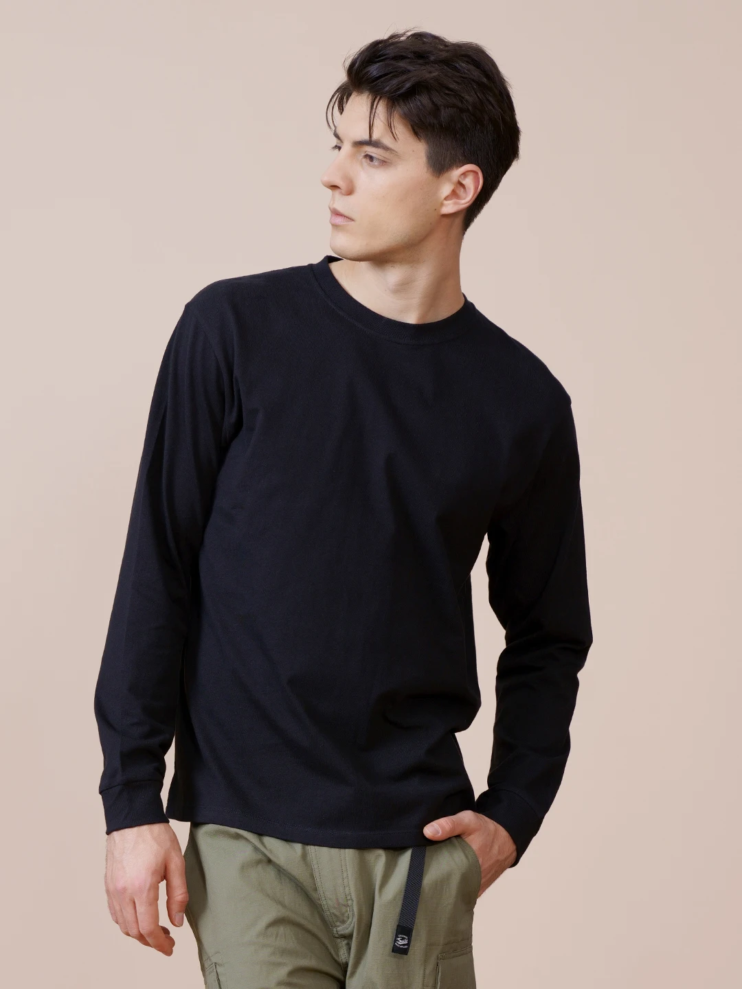 SIMWOOD 2023 Spring New Long Sleeve T Shirt Men Solid Color 100% Cotton O-neck Tops Plus Size High Quality T-shirt  SJ120967