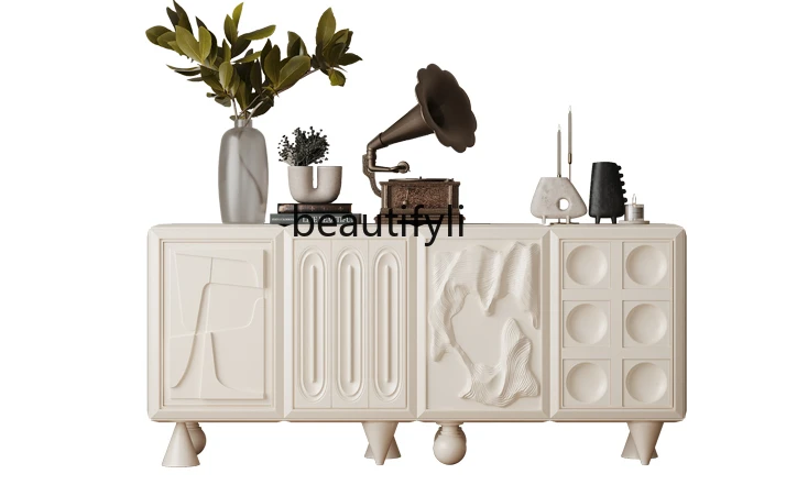 

Nordic Style Carved Sideboard Cabinet Original Design Locker Italian High Sense Home Entrance Cabinet