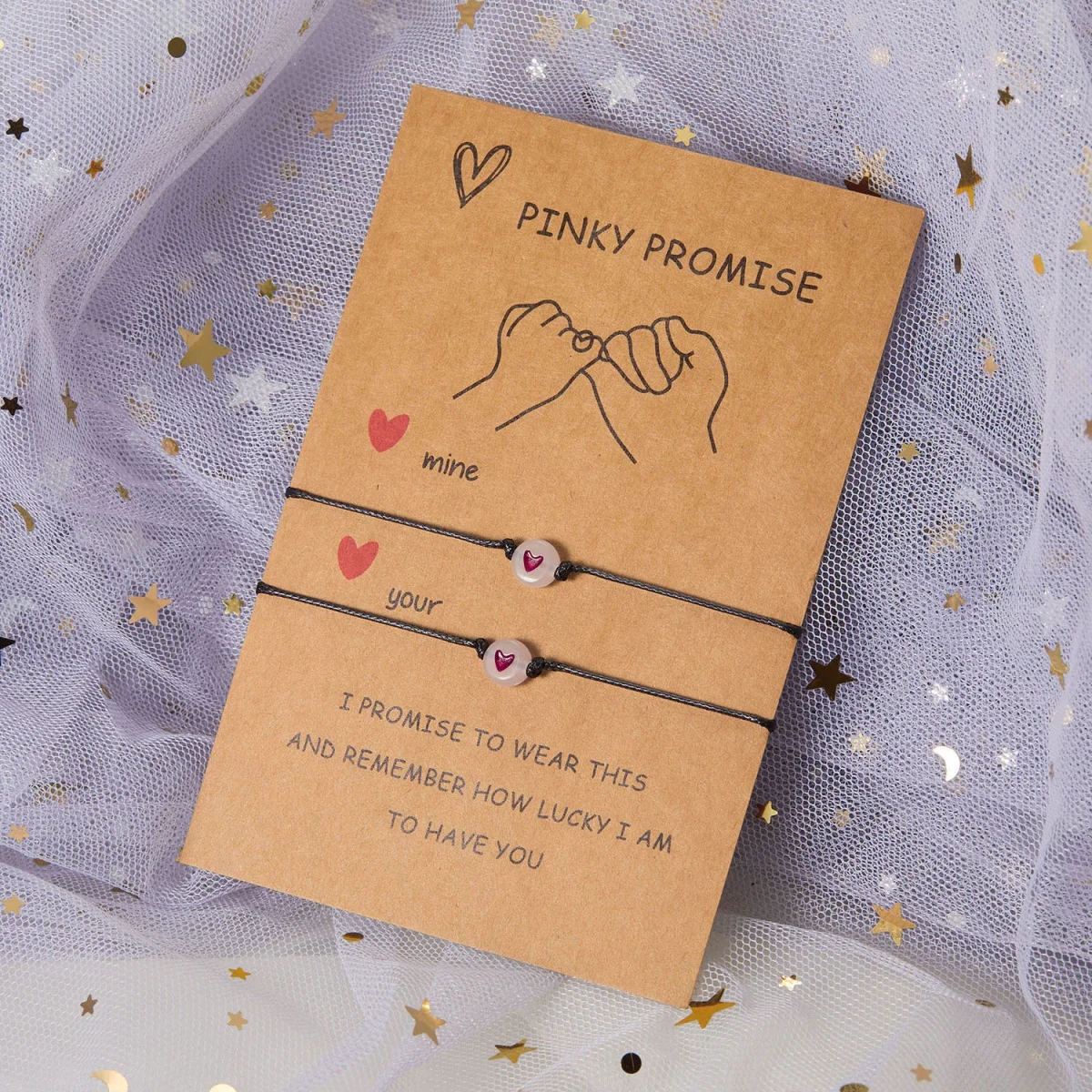 2Pcs/Set Pinky Promise Luminous Heart Couple Bracelets For Women Men Simple Blue Red Love Heart Bangle Friendship Party Jewelry view 5