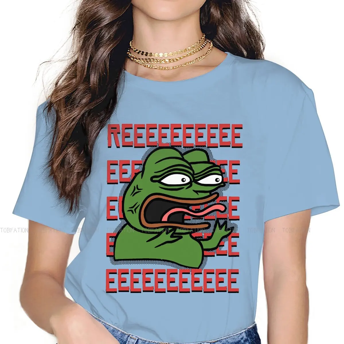 Pe Pe Green Frog TShirt for Woman Girl 5XL Reeee Rare Dank Memes  Basic Leisure Tee T Shirt Novelty Loose