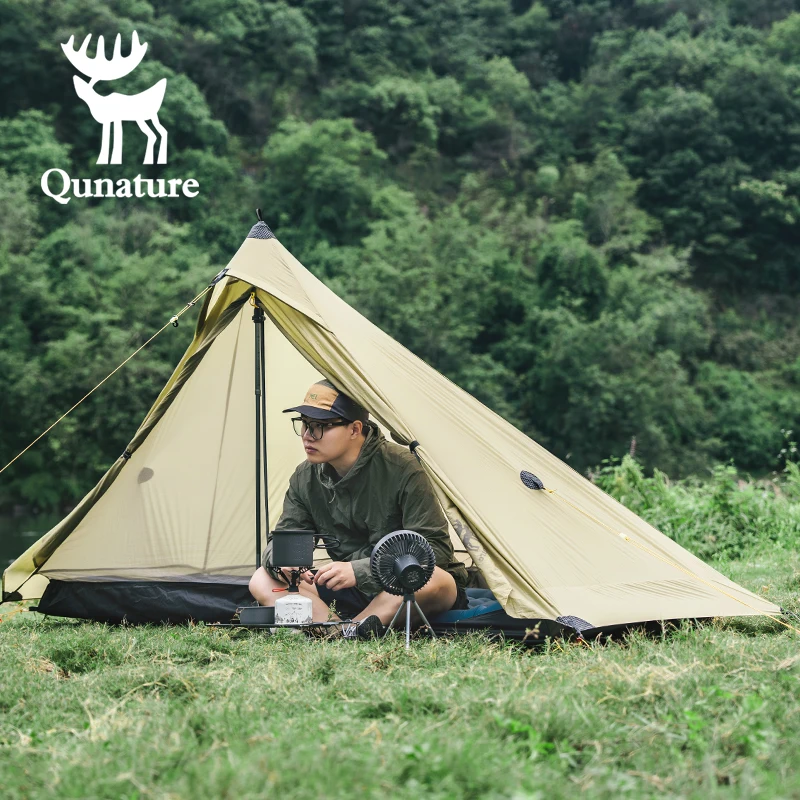 Qunature Camping Tent Ultralight Mountaineering Outdoor Hiking Tent  Professional Silicone Waterproof 1 Person Travel Beach Tent