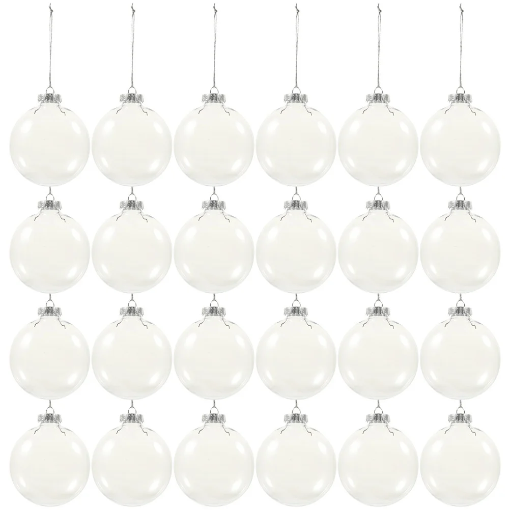 

36pcs Transparent Flat Ball Ornaments Christmas Tree Decorations Xmas Party Hanging Ornaments For Holiday Wedding Birthday