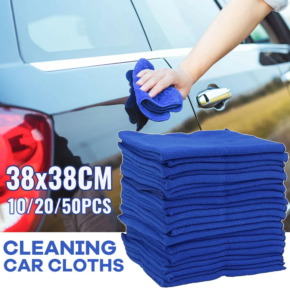 

2pcs Blue Large chiffon Microfibre wipes Cleaning Auto Car Detailing Soft large floor Cloths Wash Towel Duster Window Cleaning