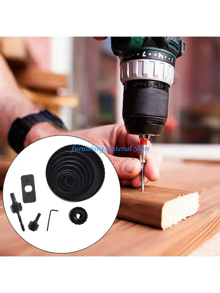 

Y5GD 18Pcs Woodworking 19mm to 127mm Hole Cutter Set with Spade Drill Bits Mandrels Installation Plate and Storage Case