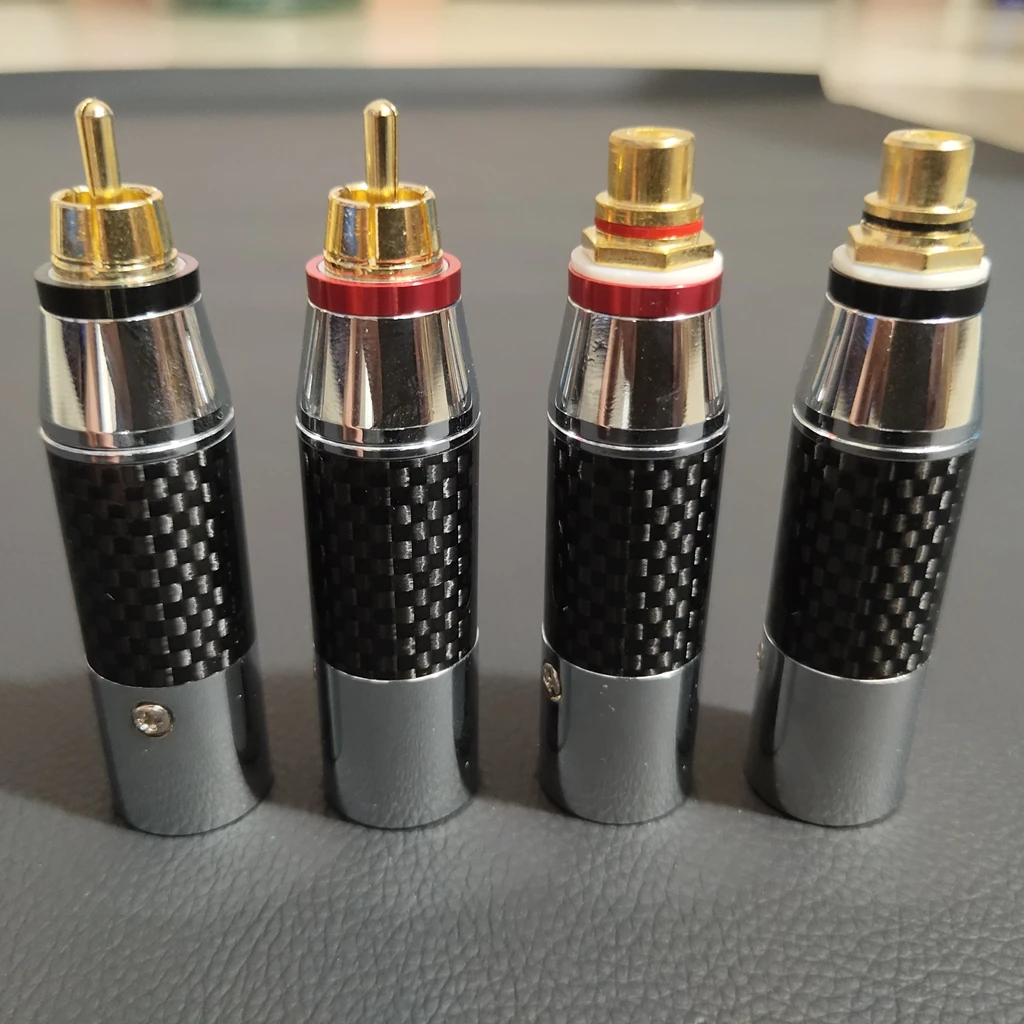 Top Quality Audio Jack Adapter Carbon Fiber Balance XLR to RCA plug Hi-Fi Connector XLR 3 Pin Female to RCA male 2Pcs/set