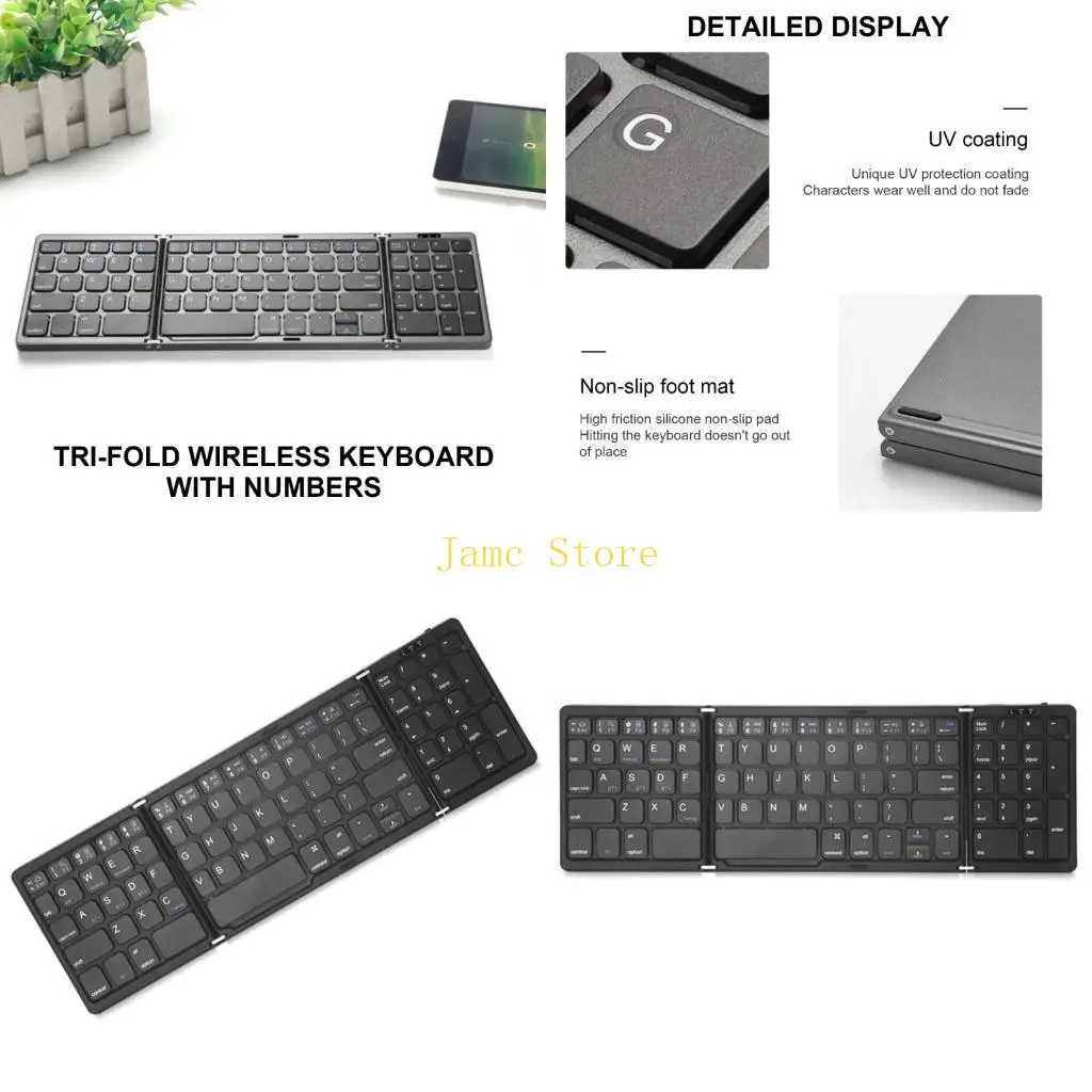 

LX0B B089 Эффективная беспроводная клавиатура Trifold с цифровой клавиатурой и длительным сроком службы батареи для удаленной