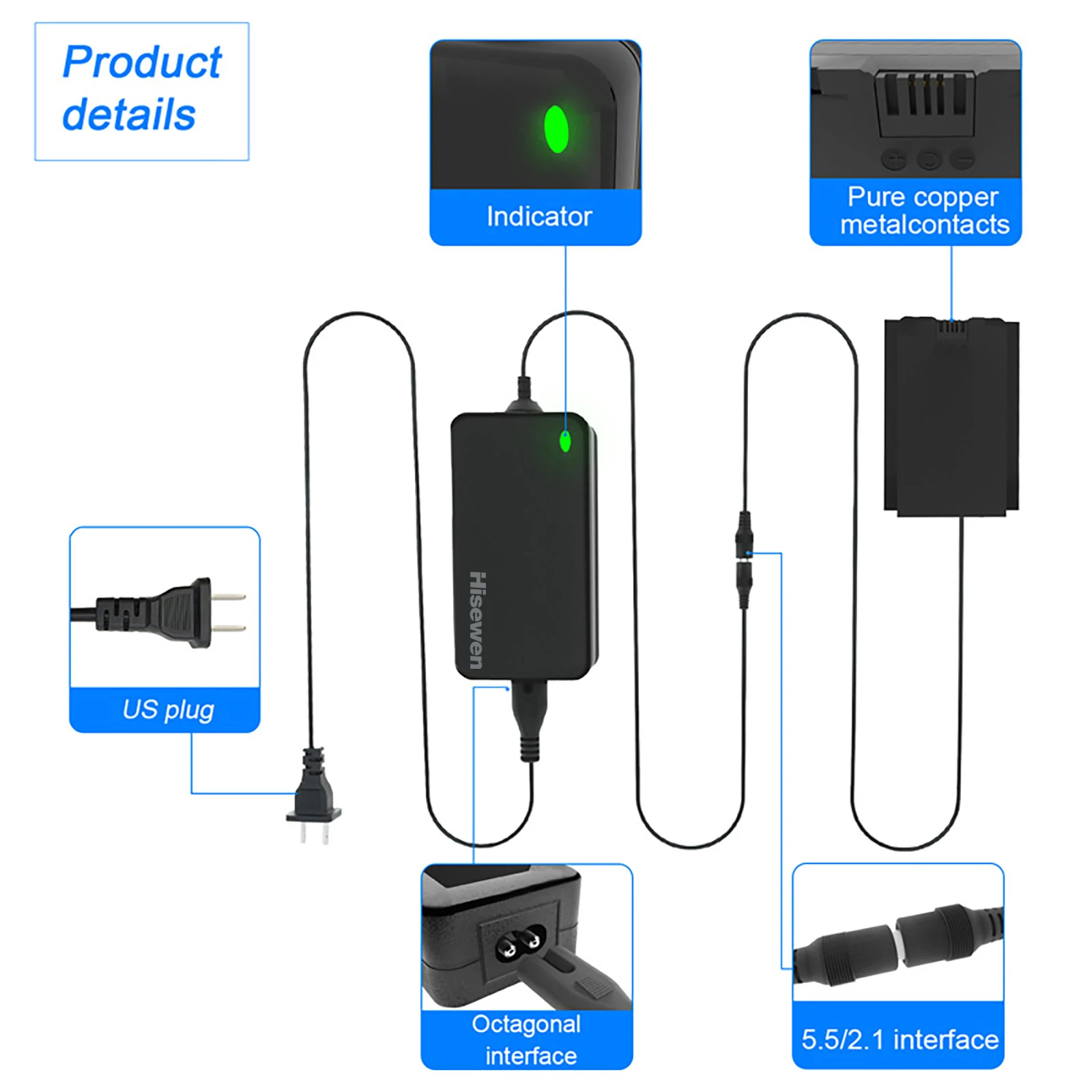 NP-FZ100 AC Adapter Dummy Battery Kit for Sony Alpha A7 III, A7R III, A7S III, A7 IV, A7R IV, A7R V, A7C, A7C II, A7CR, A6600