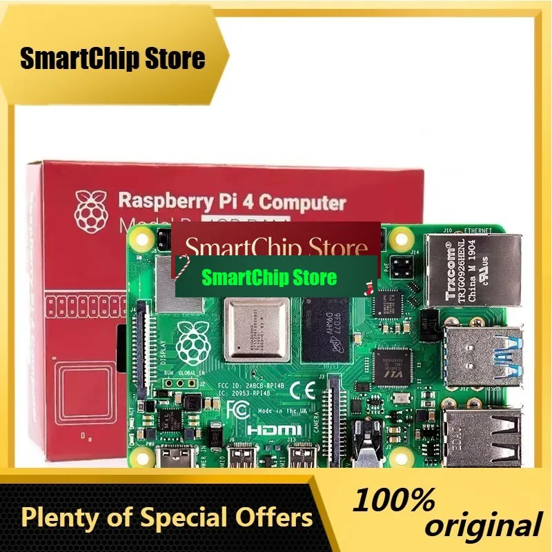SmCpOriginal Raspberry Pi 4B 4th Generation B Type UK Made 1GB 2GB 4GB 8GB Raspberry Pi 4B Development Board WiFi Kit