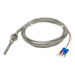 FTARP09 PT100 type 2m metal braided cable 50mm probe head RTD temperature sensor