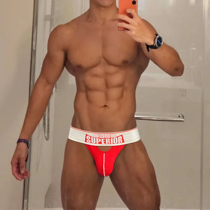 4pcs Fashion Men's Underwear Backless Thongs Jockstrap Slip Tanga String Thong Breathable Cotton Panties