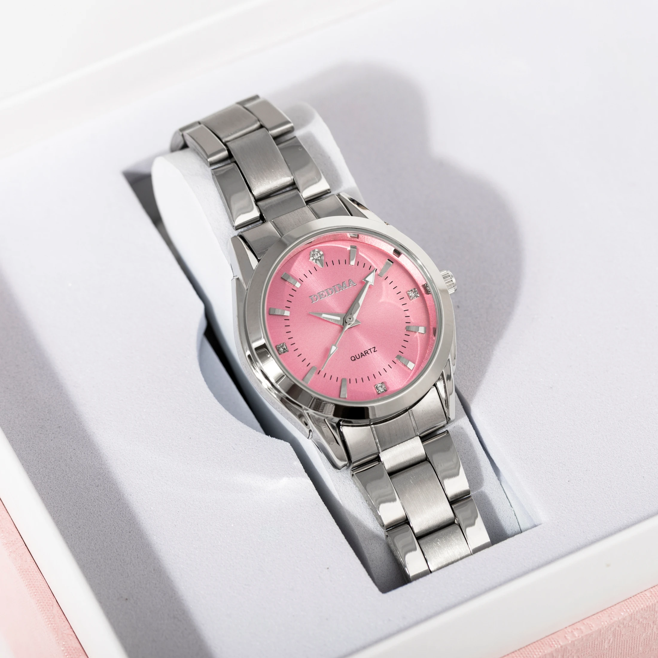 

Pink Women's Watches Fine Luxurious Style Ladies Watch Fashion Casual Top Brand Design Quartz Clock Waterproof Crystal 389