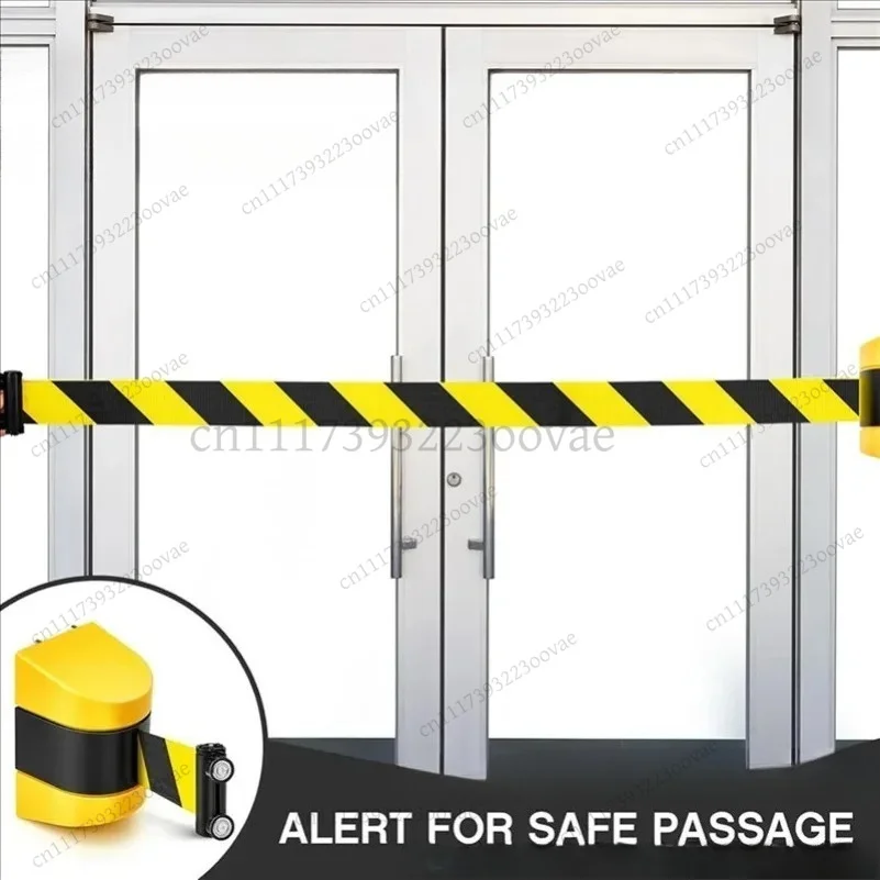 10M Magnetic Retractable Wall Barrier Crowd Control Safety Belt Queue Divider Isolation Belt for Indoor Outdoor Use