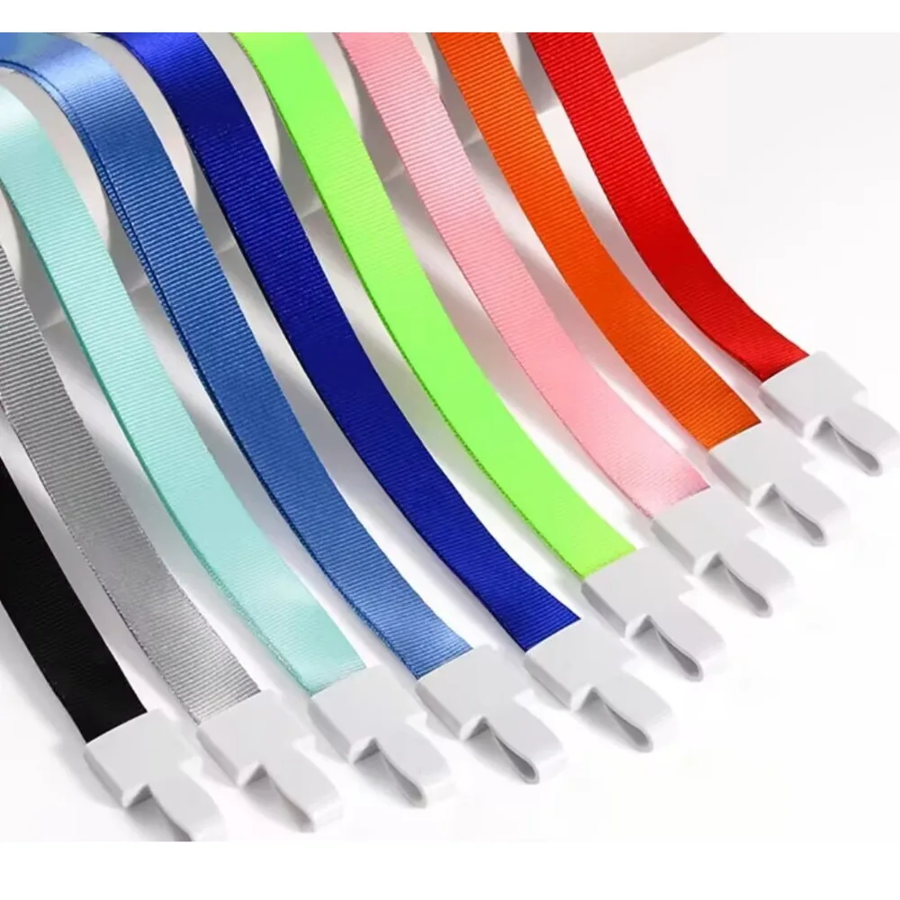 

50pcs 15mm Wide Badge Case Suspension Lanyard Exhibition Card Work Card Tag Frame Student Badge Holder Clamp Cord With Snap Clip