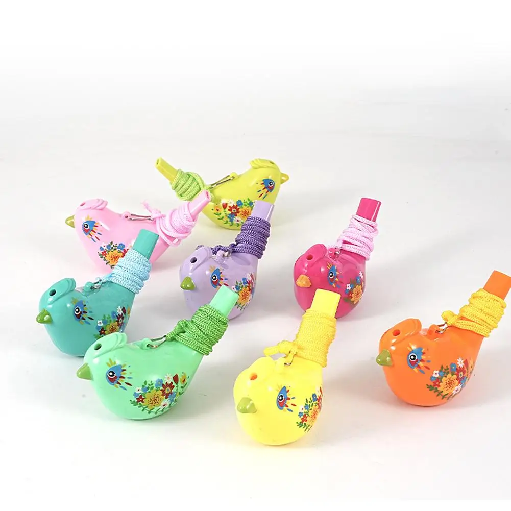 Sifflet d'oiseau d'eau coloré, dessin de Sports de plein air, jouet amusant, nouveauté, jouet éducatif Musical d'anniversaire pour enfants K2U7