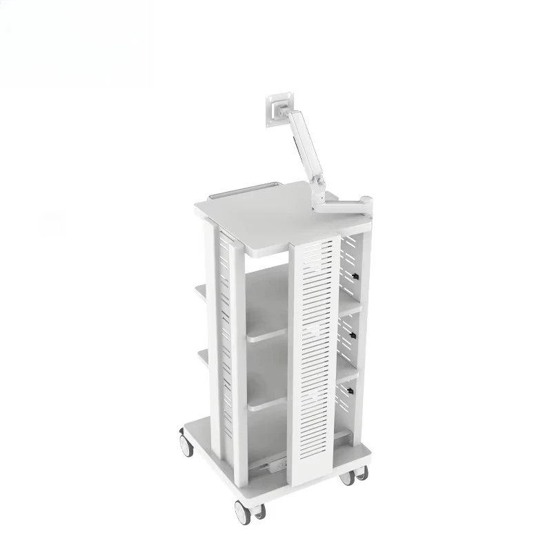 Industrial style, durable and lightweight, rotatable display arm, with 4 casters, suitable for medical carts