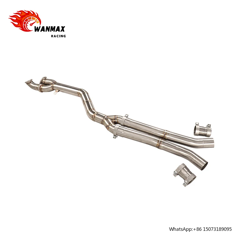 For  G8X G80 G82 M3 M4 S58 Exhaust System Single 89mm Diameter Mid Pipe 304 Polished Stainless Steel