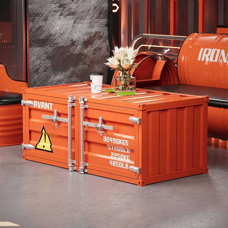 Industrial Tea Coffee Table Storage Cabinet Short Side Wrought Iron Personalized Creative Storage Cabinet Container Furniture